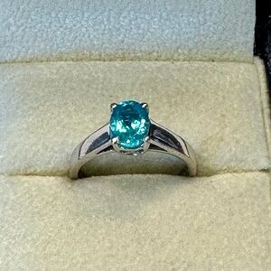 Sterling Silver and Blue Topaz Ring Size 6